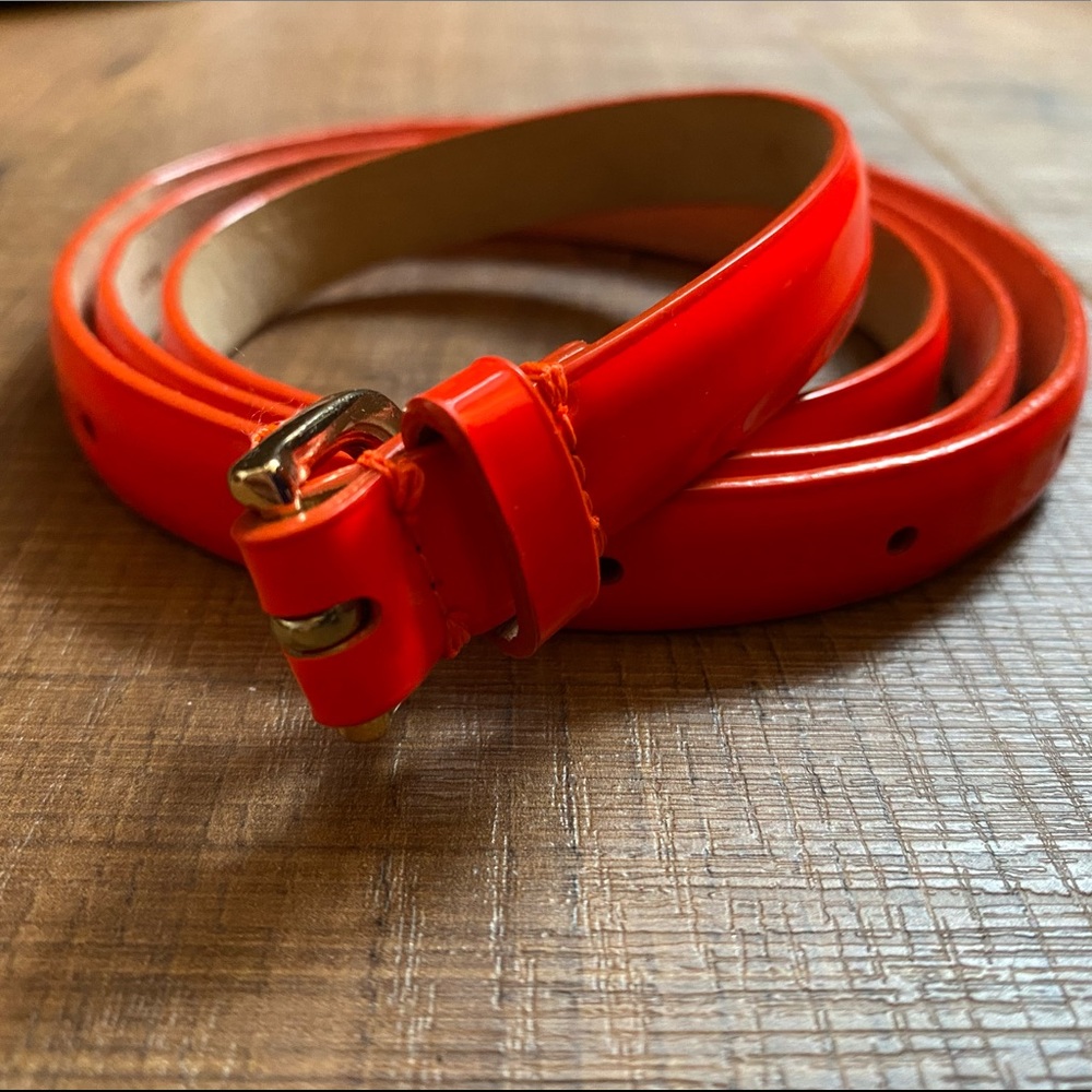 J. Crew red leather belt size small